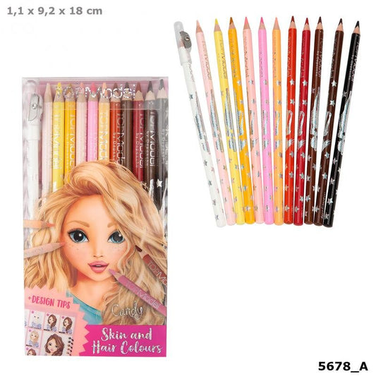 Top Model Skin And Hair Colours Coloured Pencil Set - Depesche