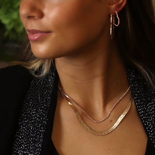 Golden liquid chain necklace