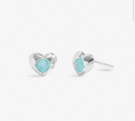 Birthstone A Little 'March' Earrings In Silver Plating Aqua Crystal