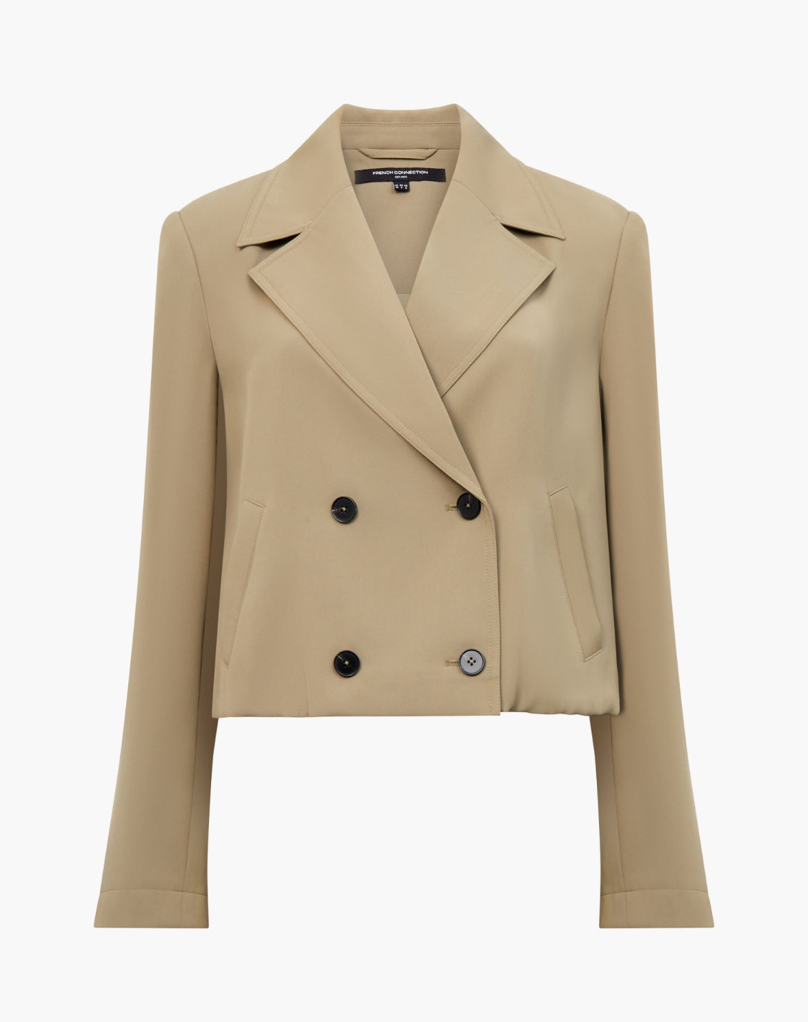 Vinnie Tailored Cropped Jacket Washed Khaki