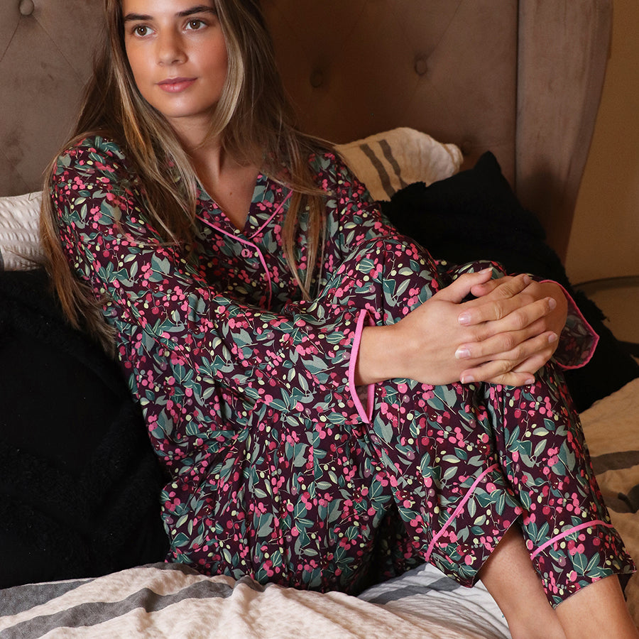 Berry print luxury pyjama set