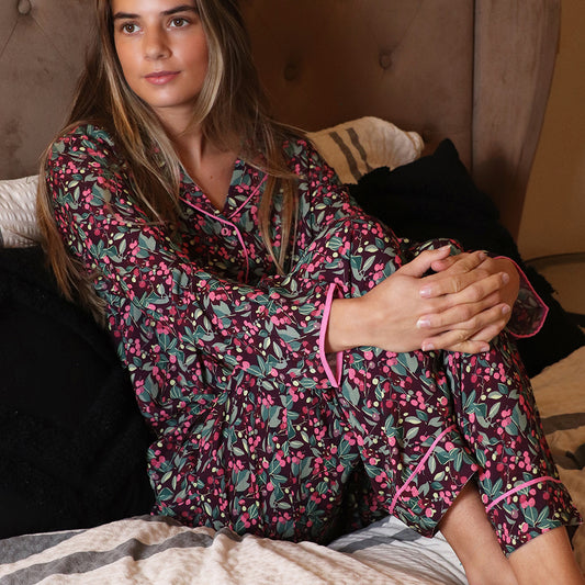 Berry print luxury pyjama set