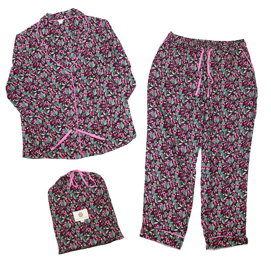 Berry print luxury pyjama set