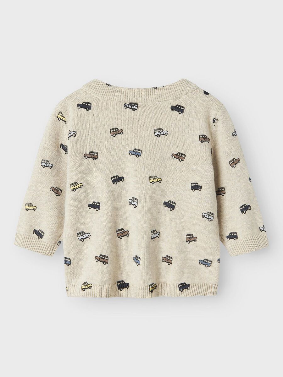 ORGANIC COTTON KNITTED CARDIGAN Peyote Melange