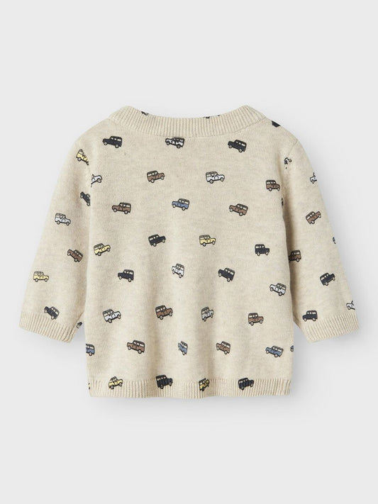 ORGANIC COTTON KNITTED CARDIGAN Peyote Melange