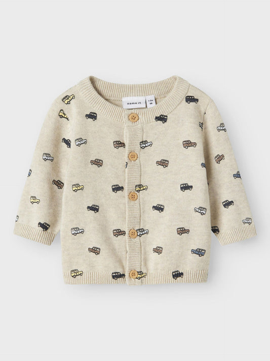 ORGANIC COTTON KNITTED CARDIGAN Peyote Melange