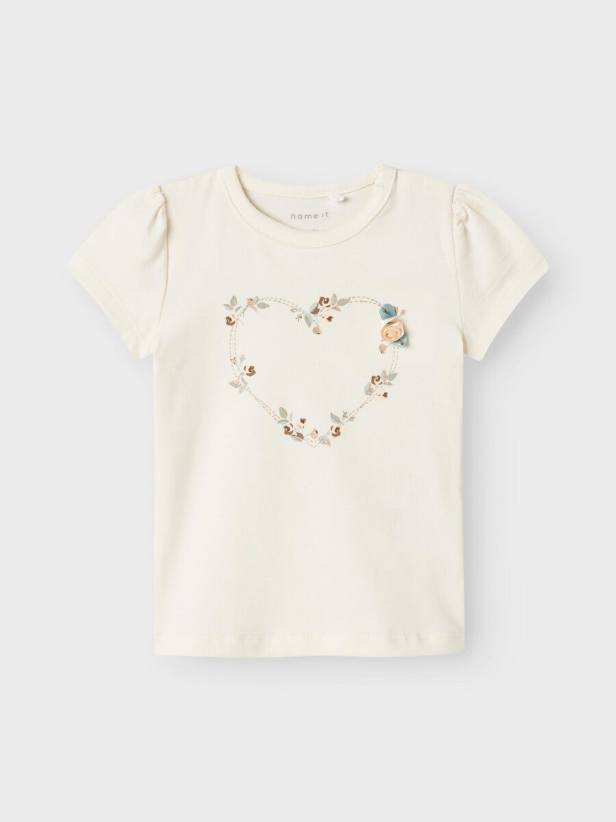 ORGANIC COTTON TOP - Heart rose