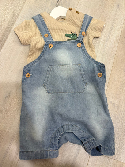 Crocodile Denim 2 PC dungarees set