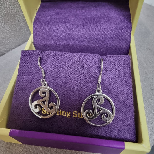 CELTIC TRISKEL DROP EARRINGS