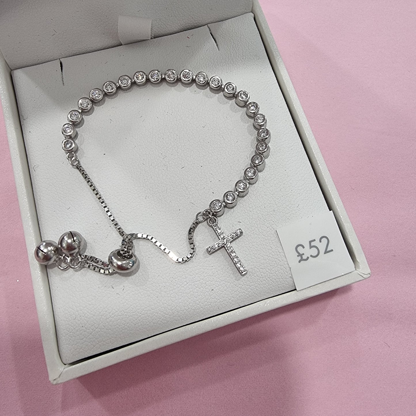 Stirling Silver cross tennis bracelet