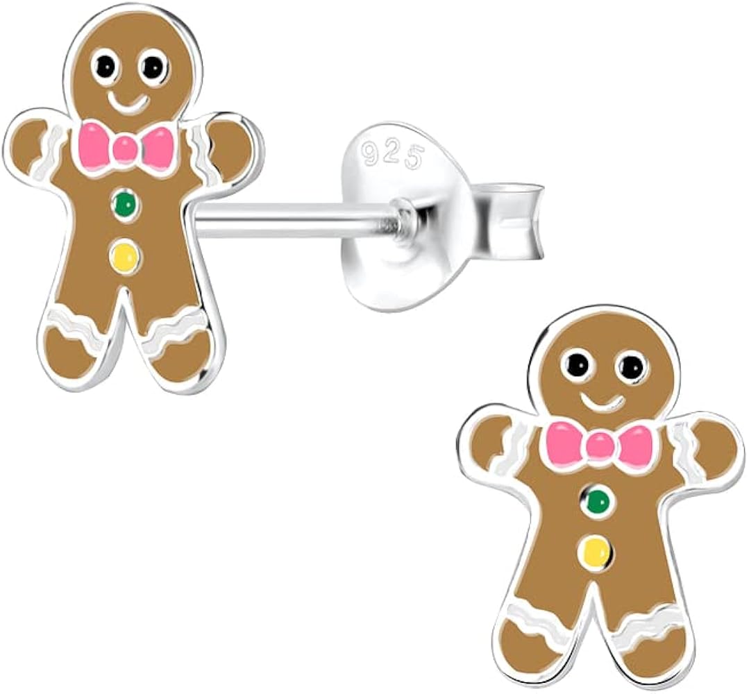 KIDS GINGERBREAD MAN STUD EARRINGS