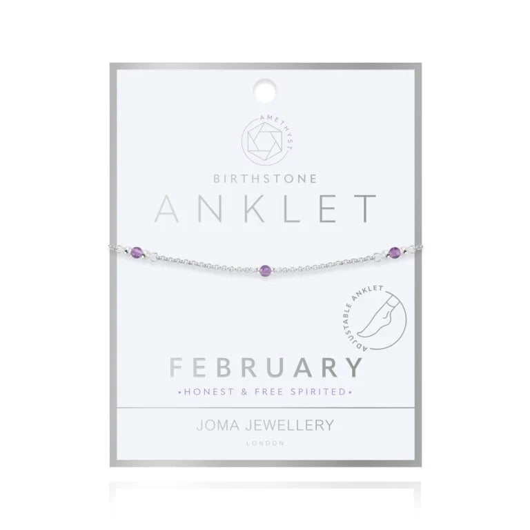 February' Birthstone Anklet