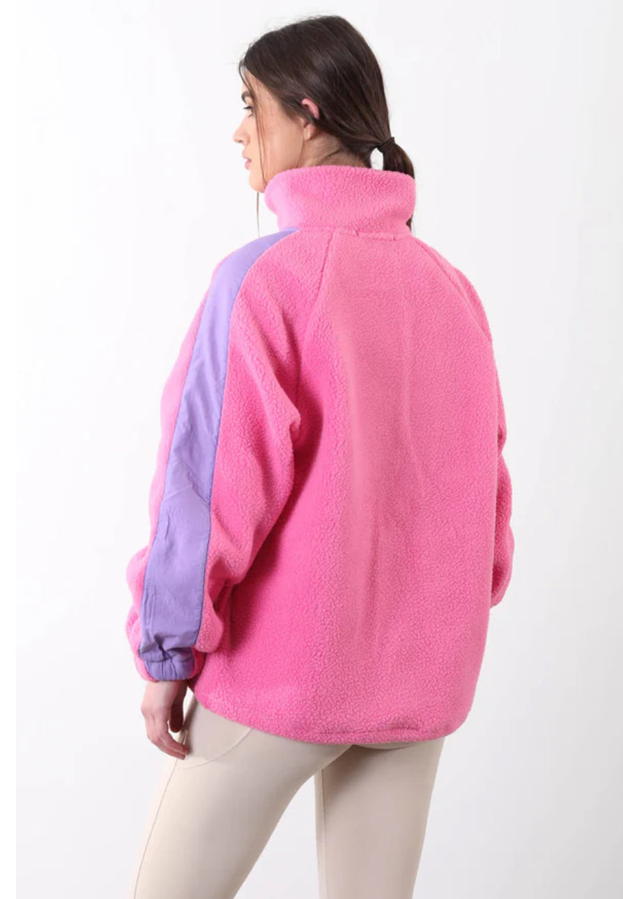 HORIZON FLEECE IN PINK/PURPLE CONTRAST