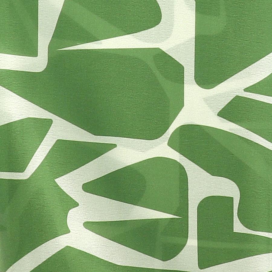 Green and ecru recycled blend shape print scarf