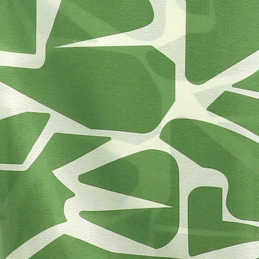 Green and ecru recycled blend shape print scarf