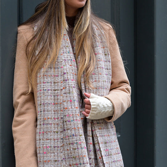 Soft mix woven texture scarf