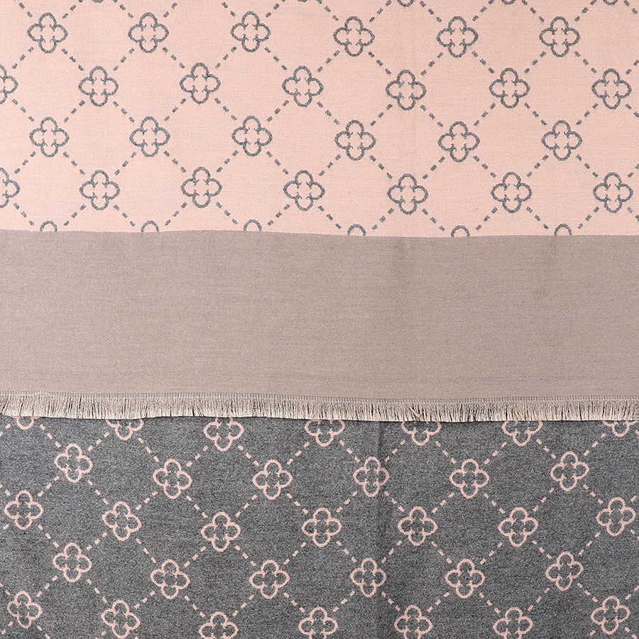 Soft pink mix quatrefoil repeat jacquard scarf