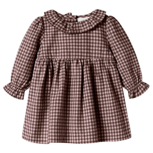 Gingham lilac and brown Dress