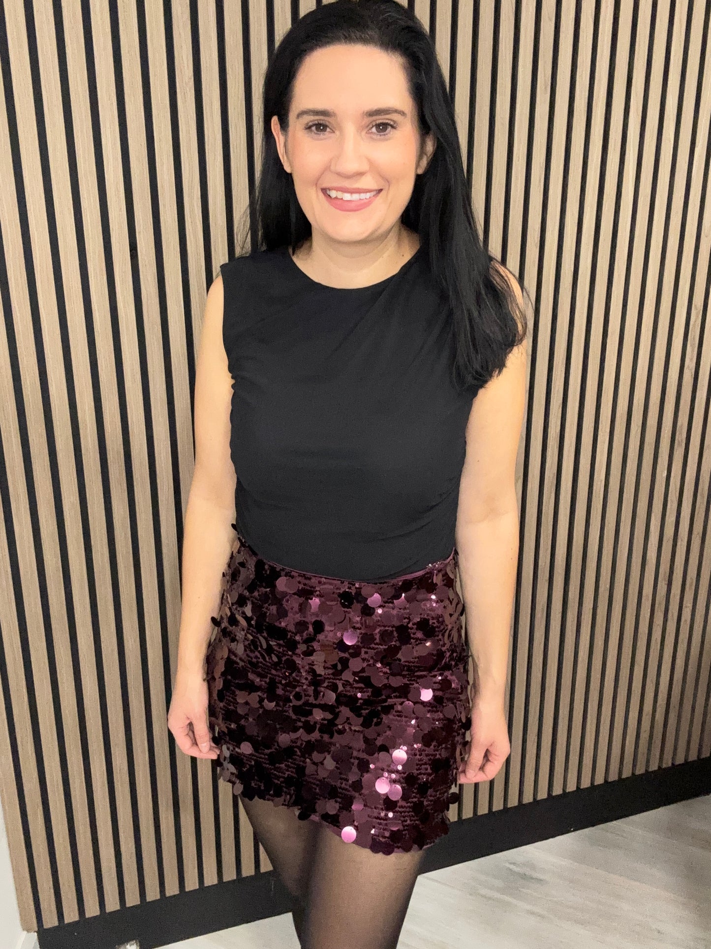 Kelly sequin skirt - burgundy