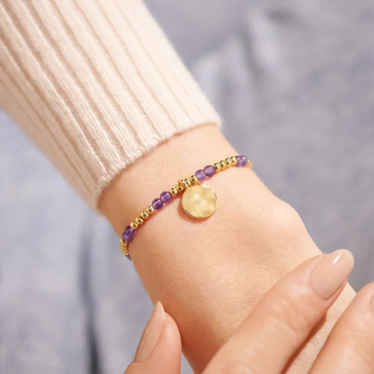 A Little Birthstone 'February' Gold Bracelet
Amethyst