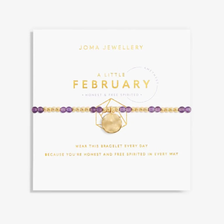 A Little Birthstone 'February' Gold Bracelet
Amethyst