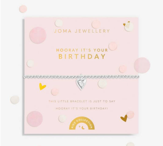 Kids' Confetti A Little 'Hooray It's Your Birthday' Bracelet in Silver Plating