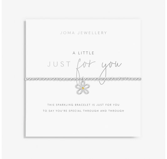 A Little 'Just For You' Flower Bracelet in Silver Plating