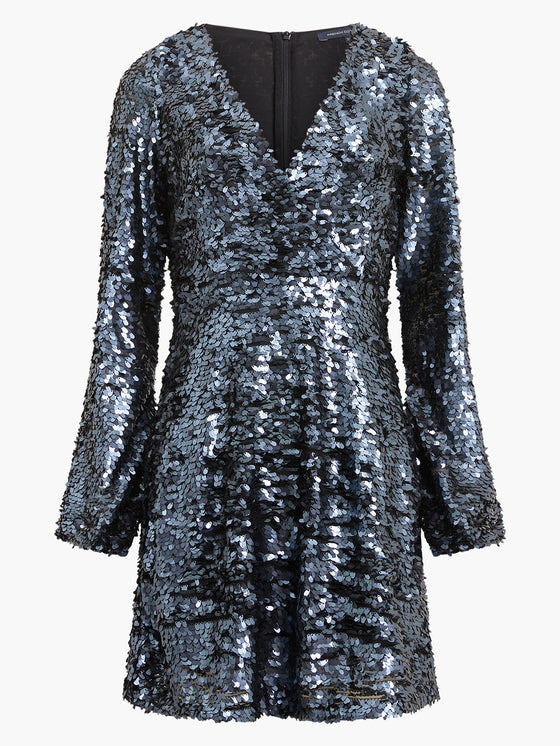 71VOR Bisma Sequin Wrap Mini Dress gunmetal