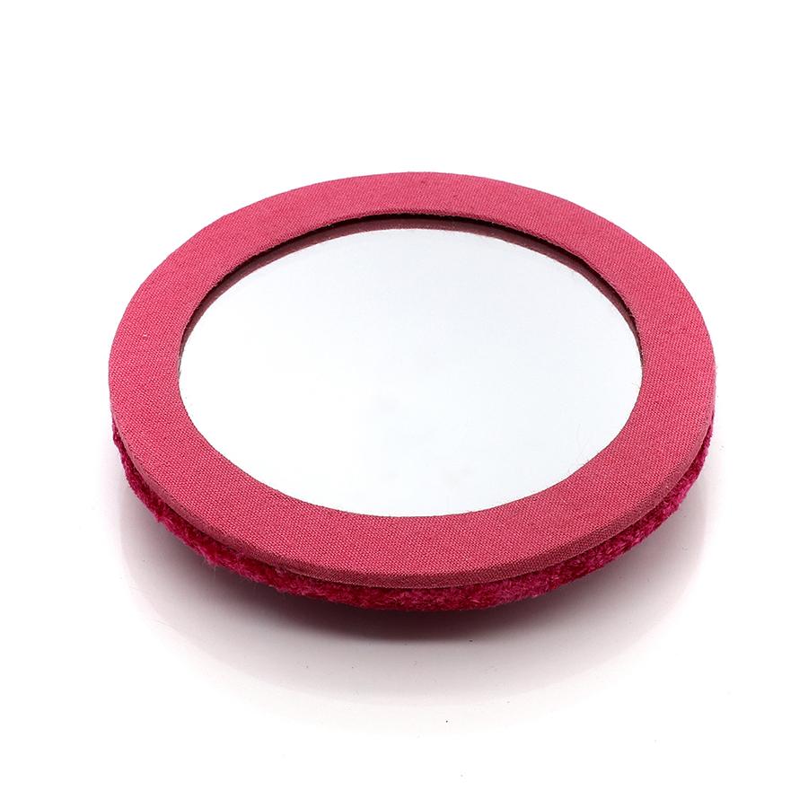 Rich pink velvet embellished bee compact mirror