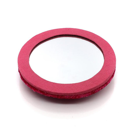 Rich pink velvet embellished bee compact mirror