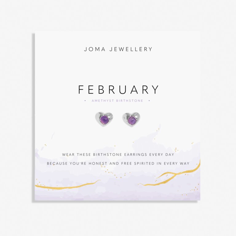 Birthstone A Little 'February' Earrings In Silver Plating