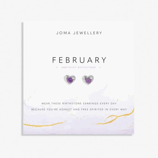 Birthstone A Little 'February' Earrings In Silver Plating