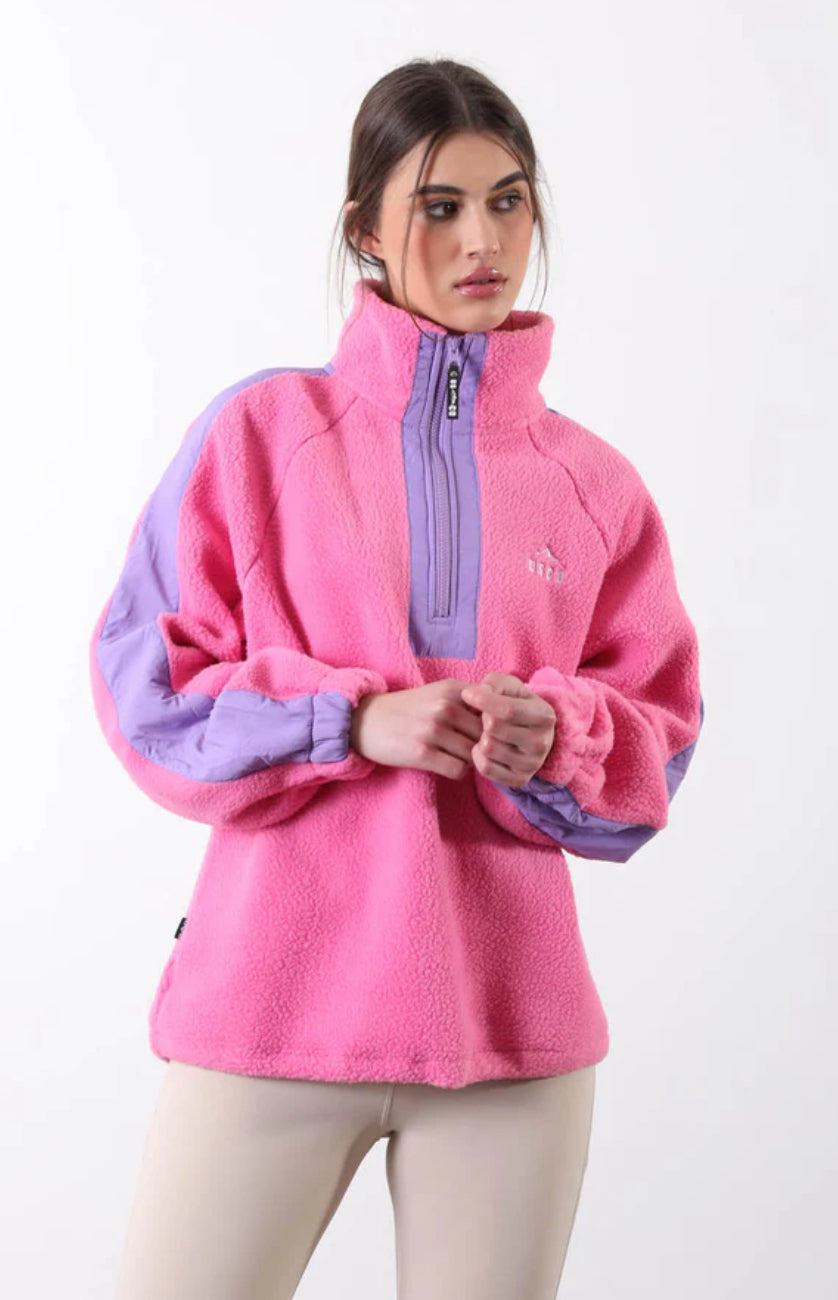 HORIZON FLEECE IN PINK/PURPLE CONTRAST