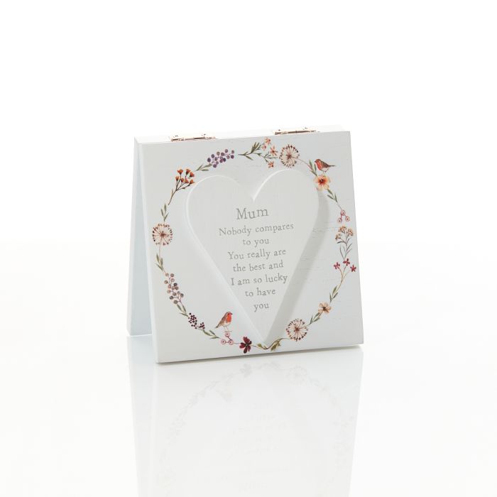 FLORAL ROBIN EASEL PLAQUE