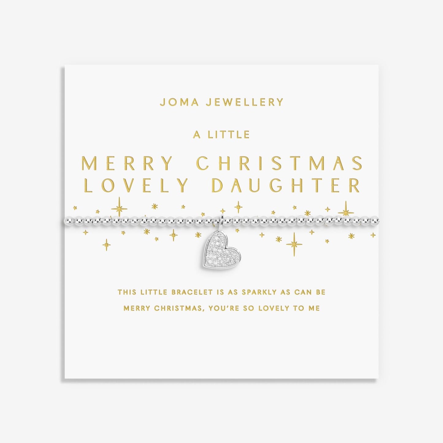 Christmas A Little 'Merry Christmas Lovely Daughter' Bracelet In Silver Plating