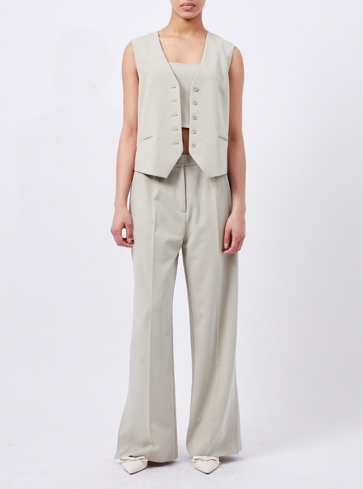 Angie Suiting Waistcoat - PISTACHIO GREEN