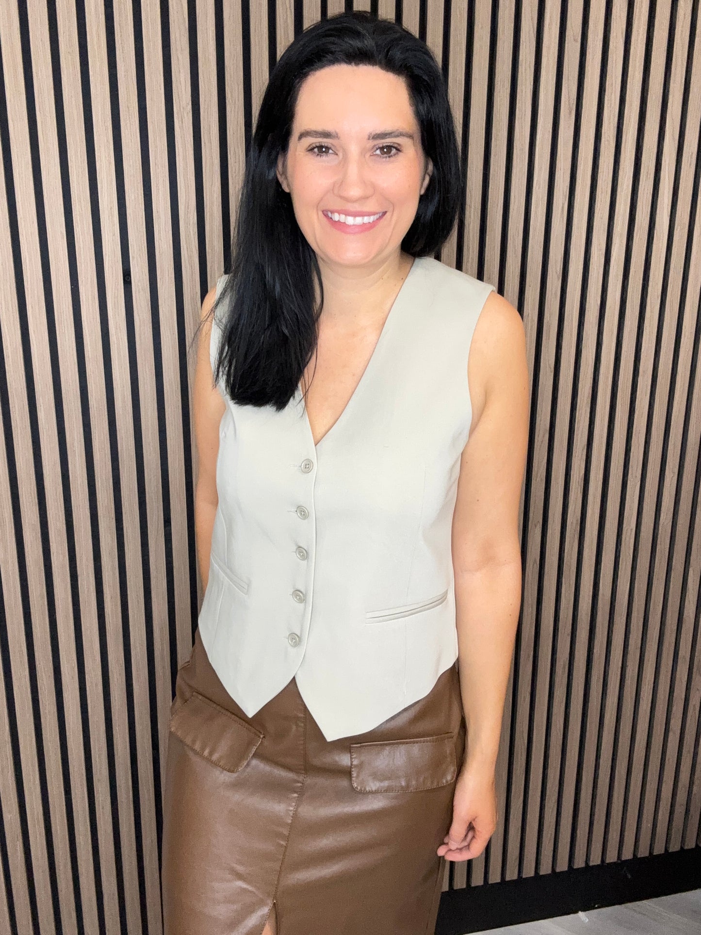 Angie Suiting Waistcoat - PISTACHIO GREEN