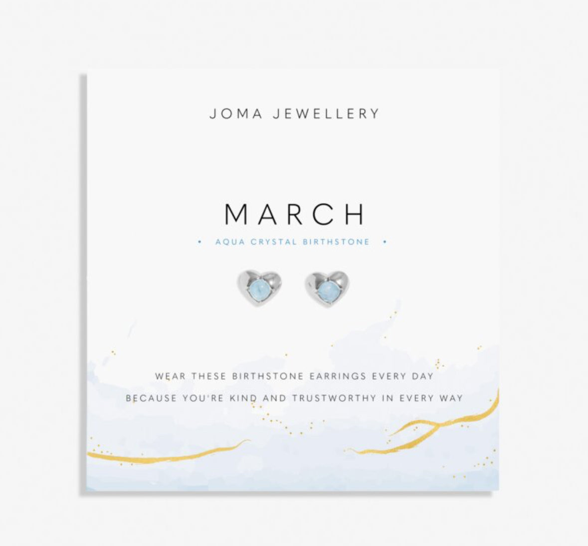 Birthstone A Little 'March' Earrings In Silver Plating Aqua Crystal