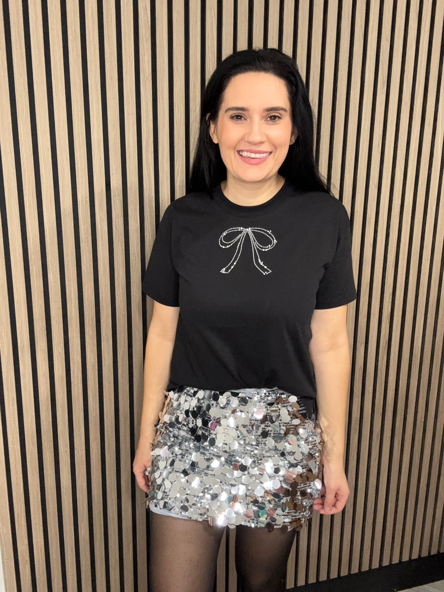 Kelly sequin skirt - silver