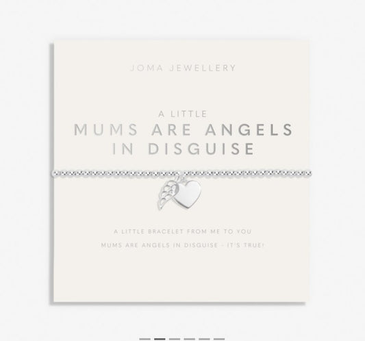 Mother's Day A Little 'Mums Are Angels In Disguise' Bracelet In Silver Plating