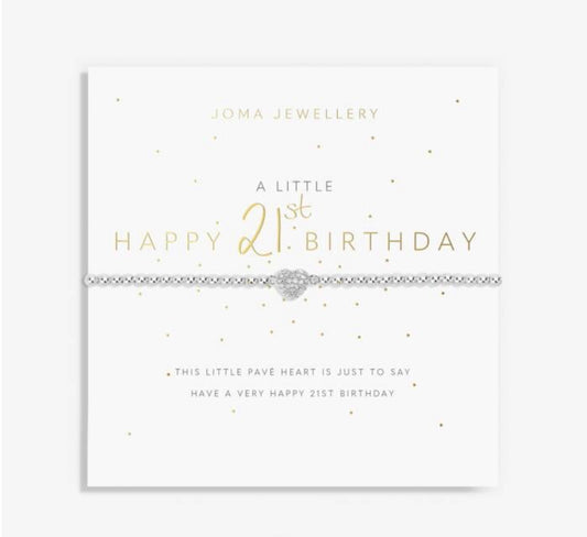 A Little 'Happy 21st Birthday' Bracelet in Silver Plating