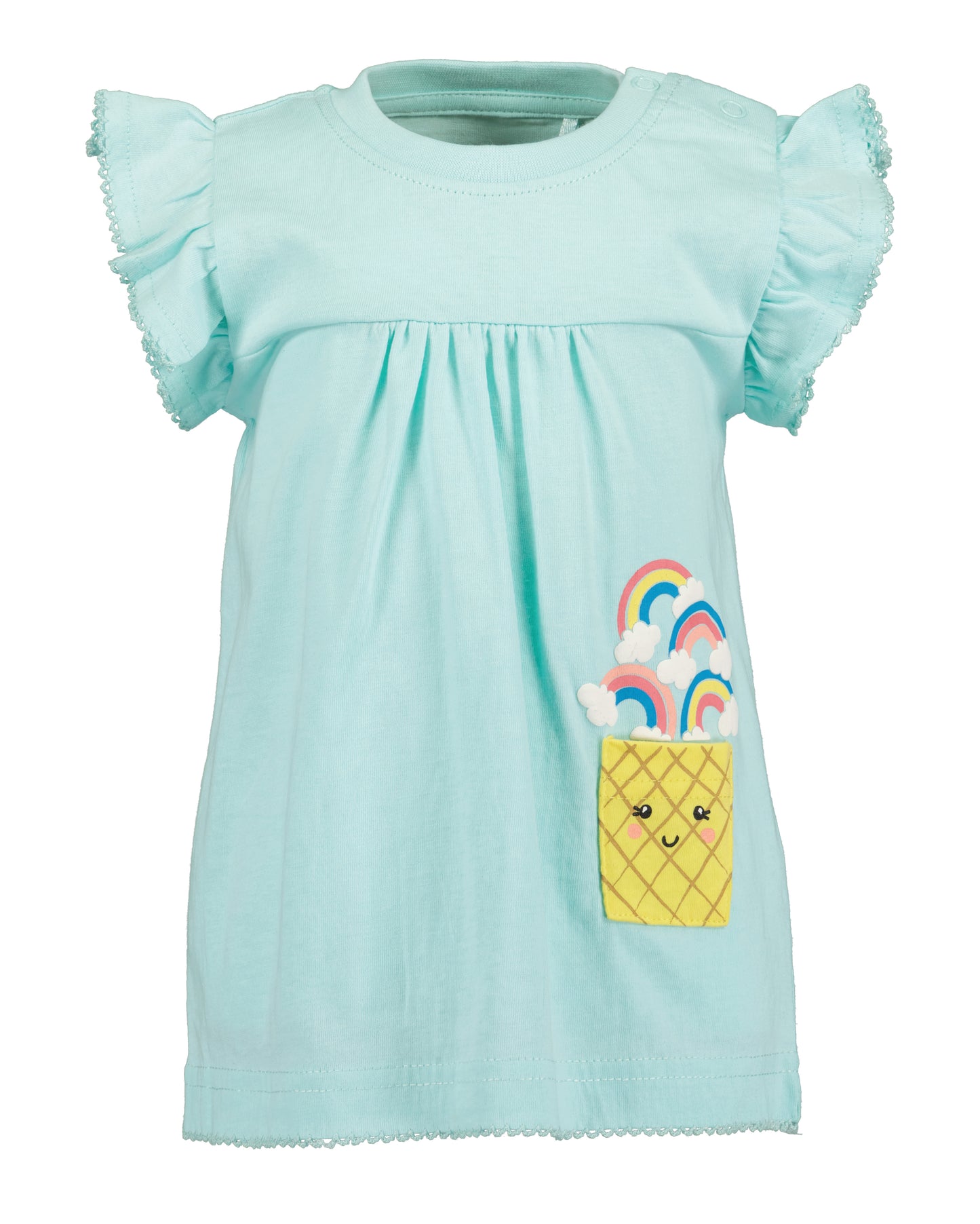 Aqua rainbow top and white legging 2pc set