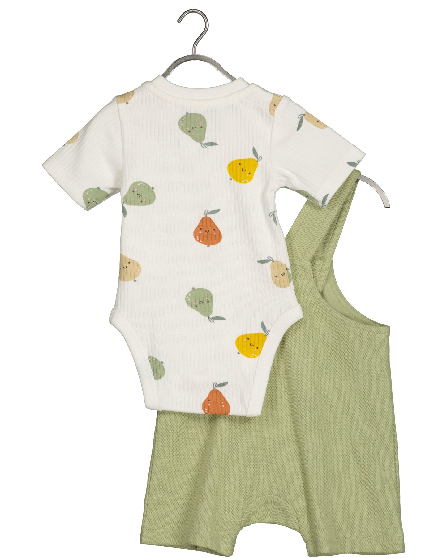 Khaki organic fruits 2 PC dungarees set
