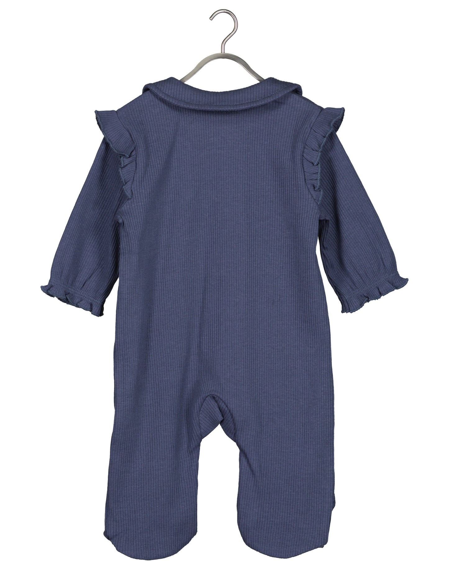Navy baby romper with gold heart
