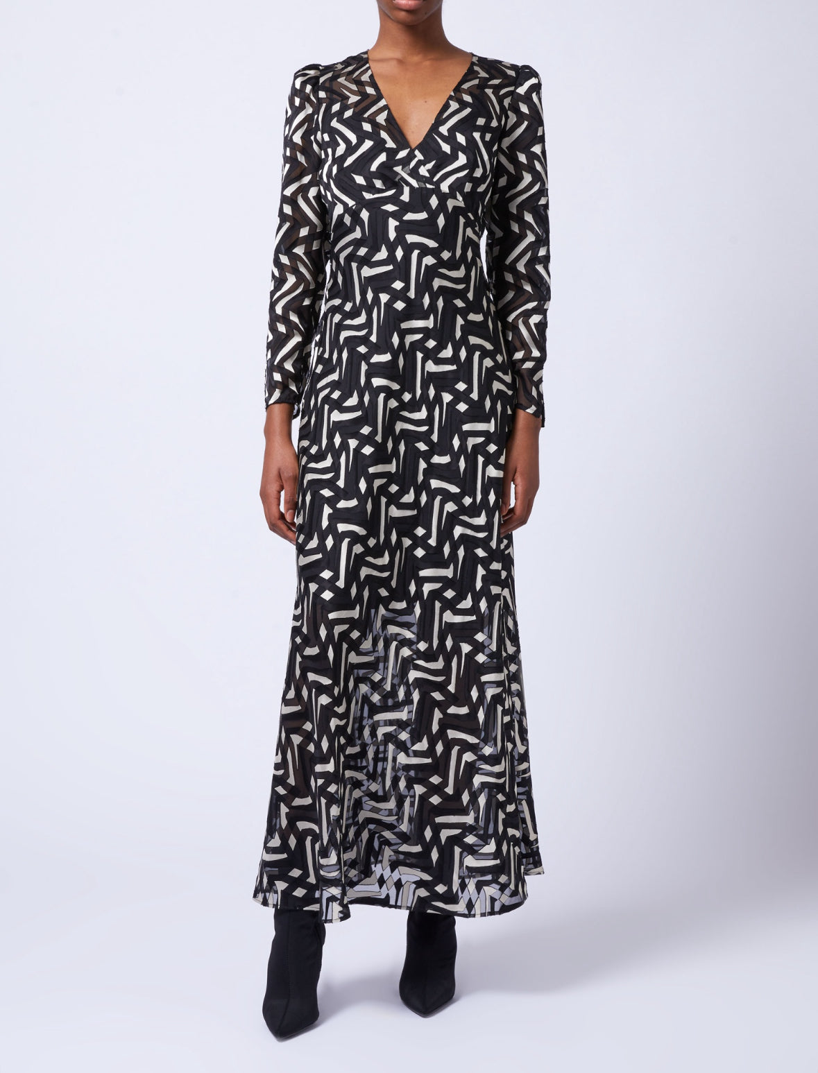 71XEH Diandra Satin Devore Maxi Dress