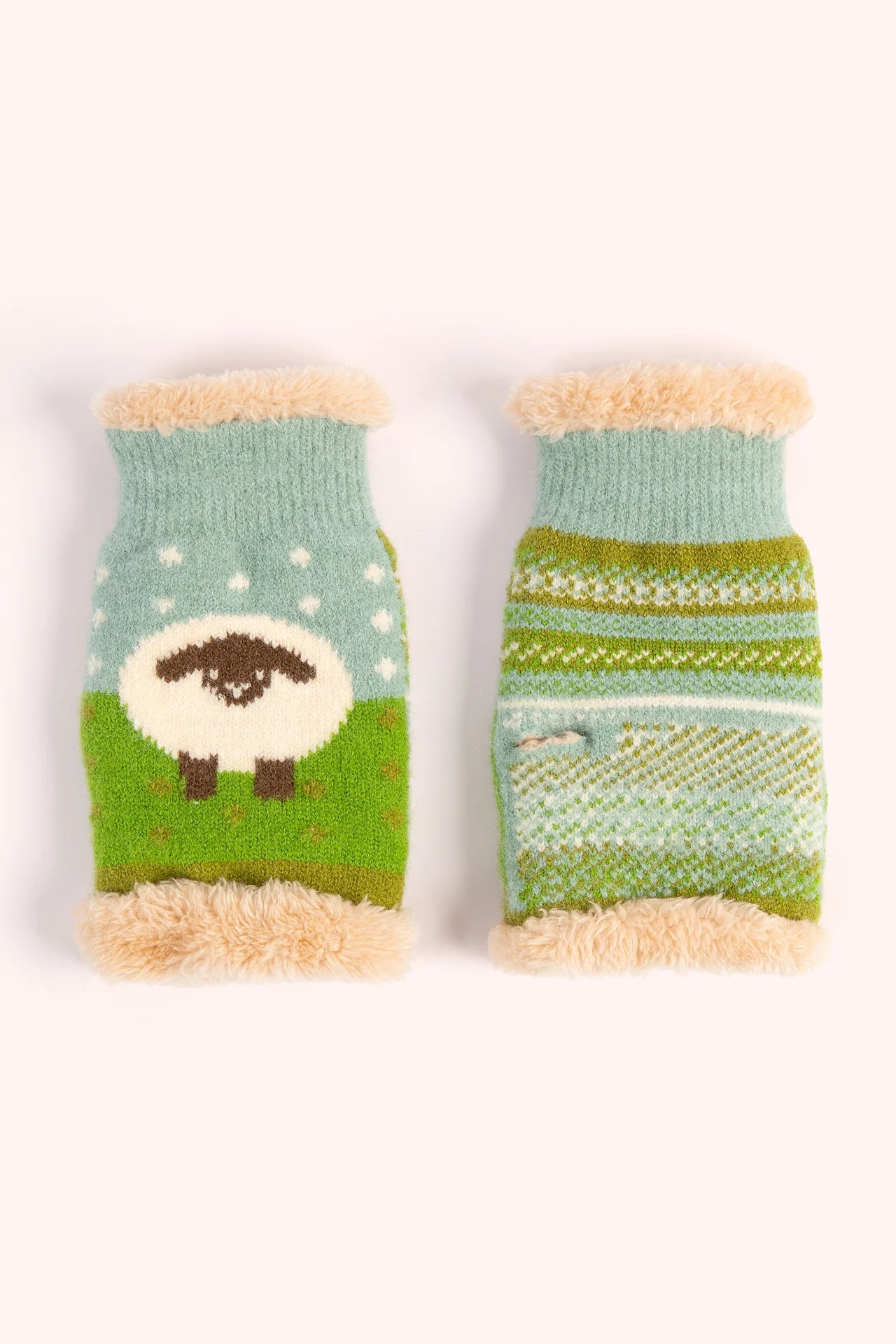 Sheep Wrist Warmers - Ice