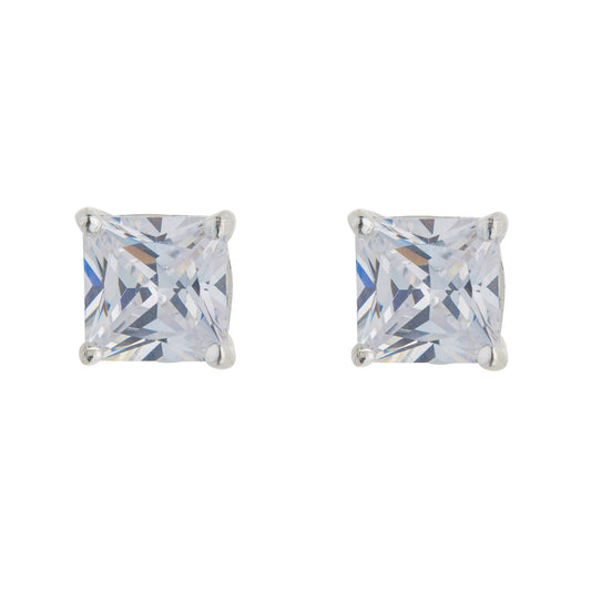 Square Cubic Zirconia Stud Earring – 8mm