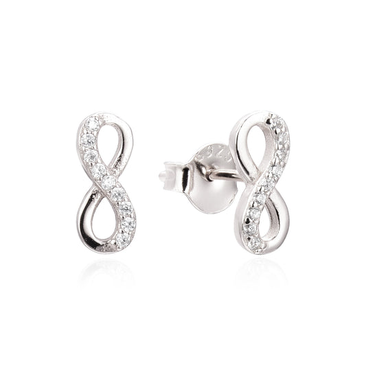 Infinity Earrings with Cubic Zirconia – Silver E1854
