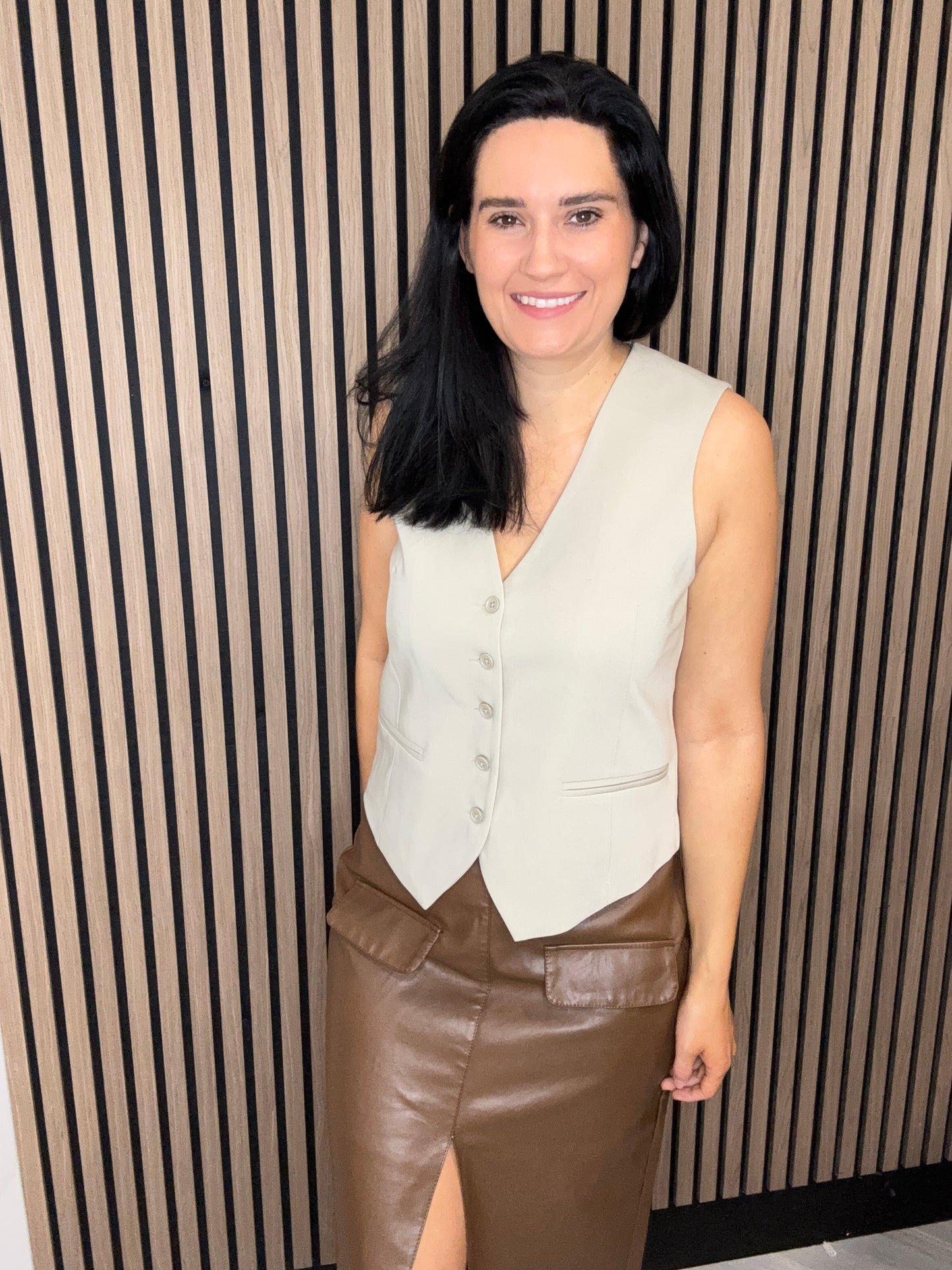 Angie Suiting Waistcoat - PISTACHIO GREEN