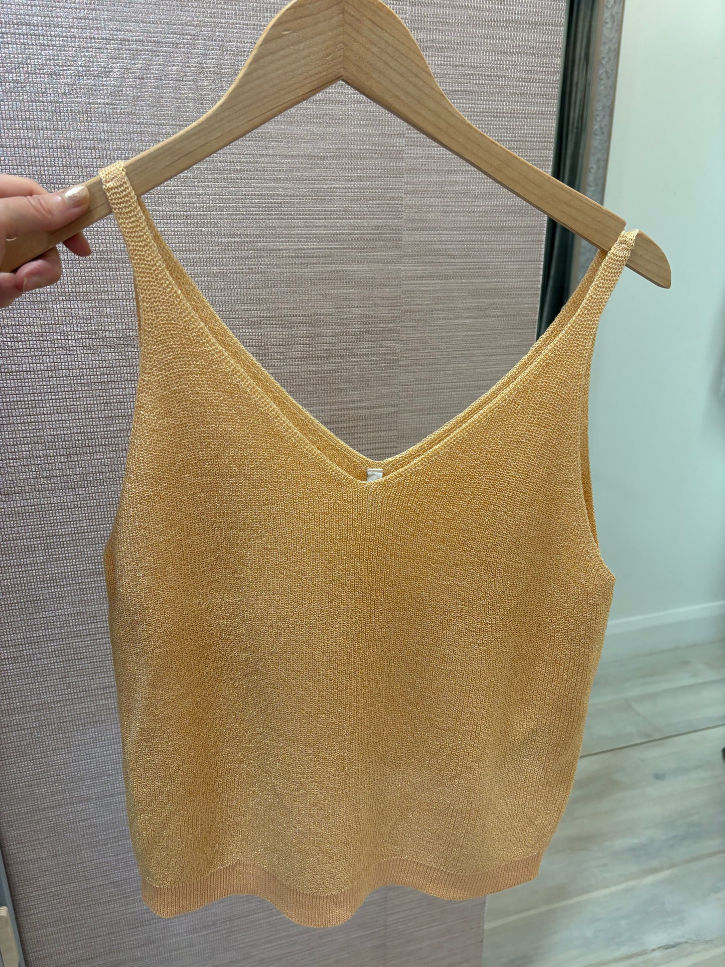 15322379 Knit Glitter Top Camellia Cream/Gold